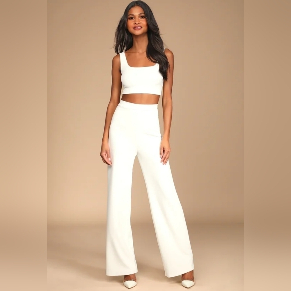 NWOT Lulu's Ivory Wide-Leg Pants Size XL